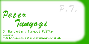 peter tunyogi business card